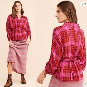 Free People We The Free Pacific Dawn Plaid Shirt